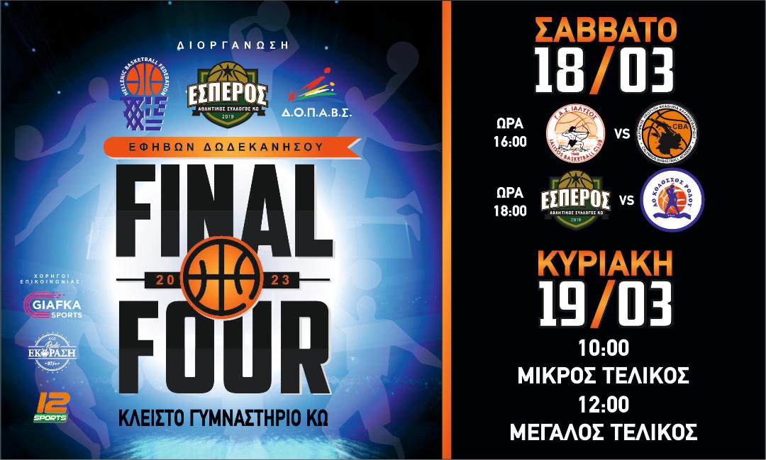 ΕΣΠΕΡΟΣ ΚΩ: Πρόσκληση στο Final Four Εφήβων