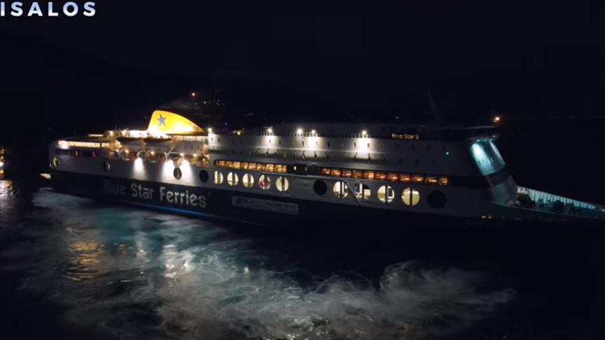 Όταν το Blue Star 2 των 176 μέτρων δένει σε 3 λεπτά στην Κάλυμνο!